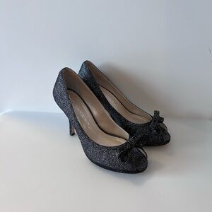 Caparros Elegant Black Glitter Heels